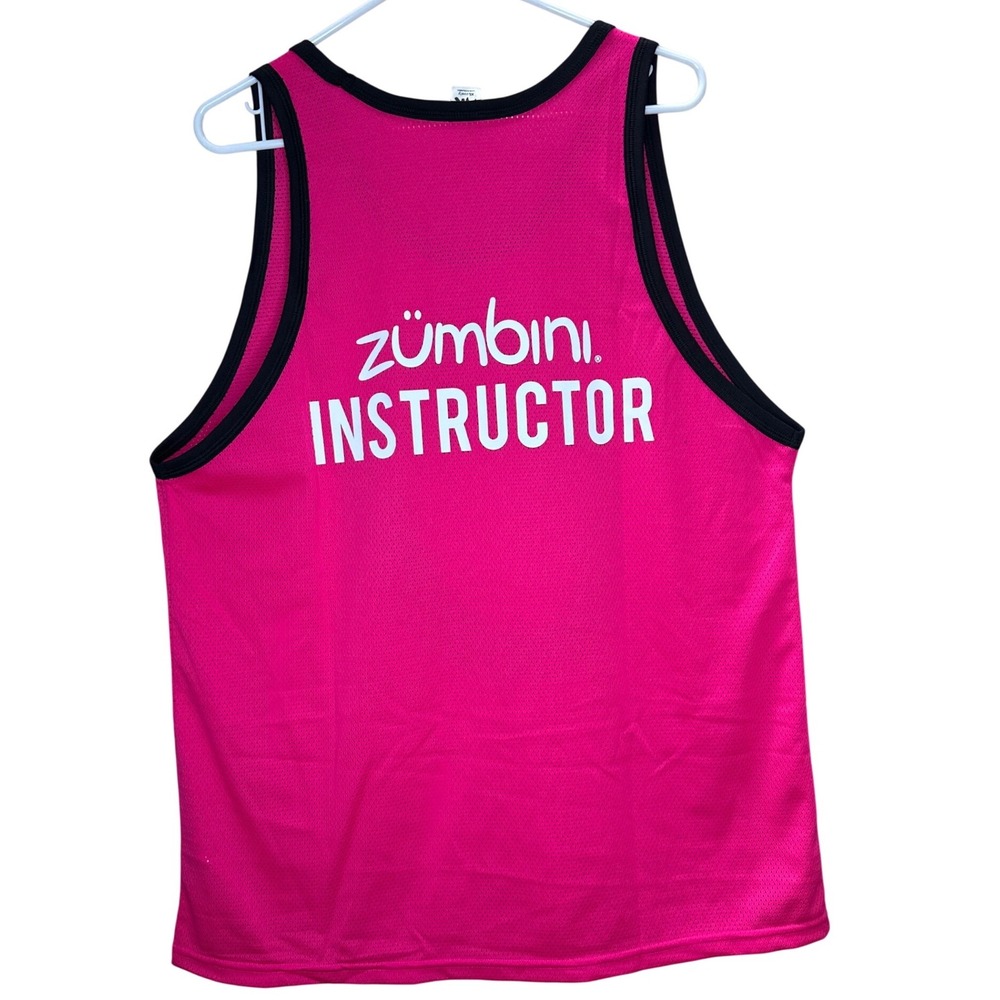 Zumba Wear Zumbini Instructor Mesh‎ Tank Top Pink Black XL Athletic Jersey Retro - Picture 2 of 6